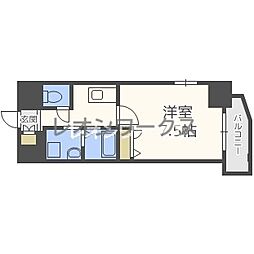 ラドゥセール梅田West 1Kの間取図画像