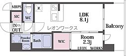 セレニテ十三ミラク 1LDKの間取図画像
