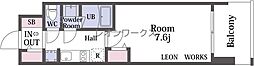 Alivis浪速東SoL TERRACE 1Kの間取図画像