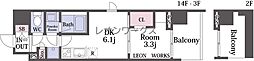 Due天満橋 1DKの間取図画像