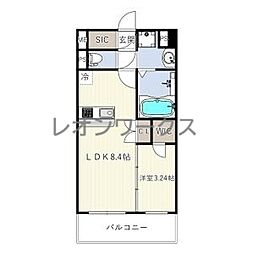 エスリードレジデンス都島NORTH 1LDKの間取図画像