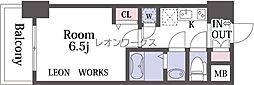 ベイサイドパークOSAKAノースレジデンシス 1Kの間取図画像