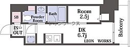 ルネフラッツ松屋町駅前 1DKの間取図画像