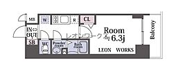 プレサンス堺筋本町ディスティニー 1Kの間取図画像