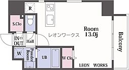 アバンティ桜宮 ワンルームの間取図画像