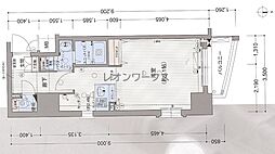 プレサンス中之島公園パークレジデンス ワンルームの間取図画像