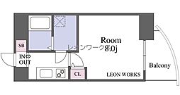 セレニテ谷町カルム 1Kの間取図画像