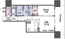 イニシアブランなんば 1LDKの間取図画像