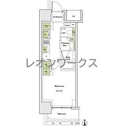 ザ・パークハビオ同心 1Kの間取図画像