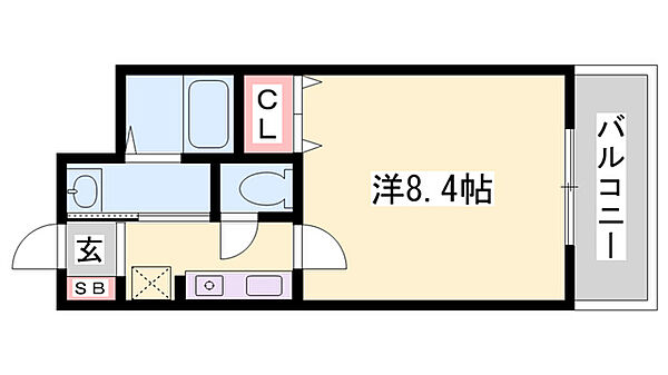 トラント　メゾン ｜兵庫県姫路市名古山町(賃貸マンション1R・2階・24.55㎡)の写真 その2