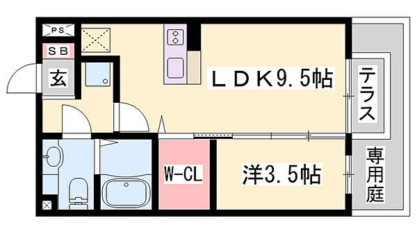 ローズガーデン ｜兵庫県西脇市和田町(賃貸アパート1LDK・1階・33.39㎡)の写真 その2