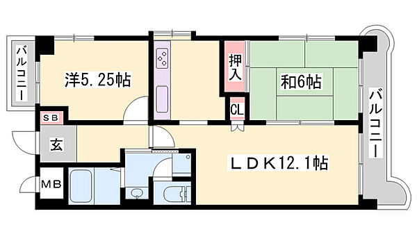 ロイヤルコーポ姫路北条 ｜兵庫県姫路市北条梅原町(賃貸マンション2LDK・4階・52.26㎡)の写真 その2