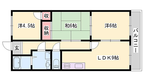 アーバン滝野 ｜兵庫県加東市下滝野3丁目(賃貸マンション2LDK・3階・58.32㎡)の写真 その2