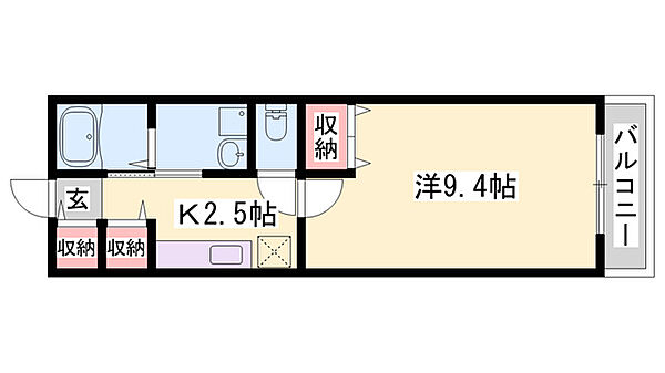 フィオレンティーナ ｜兵庫県姫路市広畑区西蒲田(賃貸アパート1K・1階・30.46㎡)の写真 その2