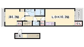 フェリスIII  ｜ 兵庫県姫路市花田町加納原田（賃貸アパート1LDK・2階・43.76㎡） その2