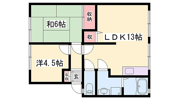 木橋ハイツ ｜兵庫県姫路市田寺東2丁目(賃貸アパート2LDK・2階・51.80㎡)の写真 その2