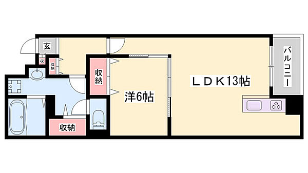 OA　FLAT御立東II ｜兵庫県姫路市御立東2丁目(賃貸マンション1LDK・3階・47.16㎡)の写真 その2