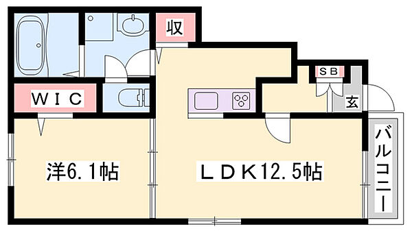 フローリッシュ・メゾン上野田2 ｜兵庫県姫路市飾磨区上野田6丁目(賃貸アパート1LDK・1階・44.70㎡)の写真 その2