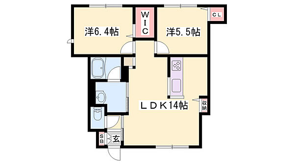 メゾン328 ｜兵庫県姫路市四郷町東阿保(賃貸アパート2LDK・1階・57.02㎡)の写真 その2