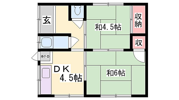 井上借家 ｜兵庫県姫路市飾磨区今在家北3丁目(賃貸アパート2DK・1階・35.00㎡)の写真 その2