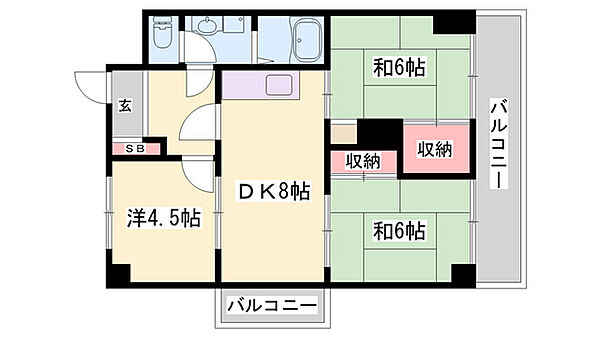 ロワイヤル宝祥 ｜兵庫県姫路市飾磨区須加(賃貸マンション3DK・5階・51.90㎡)の写真 その2