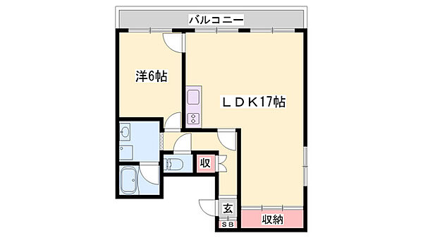 シャトー三和III号館 ｜兵庫県姫路市忍町(賃貸マンション1LDK・8階・54.45㎡)の写真 その2