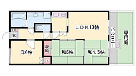 ロワイヤル太子  ｜ 兵庫県揖保郡太子町東保（賃貸マンション3LDK・1階・64.17㎡） その2