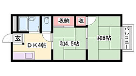 輝ハイツ  ｜ 兵庫県宍粟市山崎町中比地（賃貸アパート2DK・2階・30.69㎡） その1