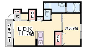 カトレア  ｜ 兵庫県姫路市保城（賃貸アパート1LDK・1階・43.30㎡） その2