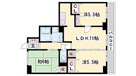 広畑中村コーポ  ｜ 兵庫県姫路市広畑区小坂（賃貸マンション3LDK・6階・69.57㎡） その2