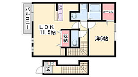 カルティエ 幸 B  ｜ 兵庫県姫路市阿保（賃貸アパート1LDK・2階・46.28㎡） その2