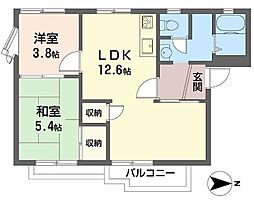 タウニィ津市場 2LDKの間取図画像