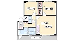 サニーコート 2LDKの間取図画像