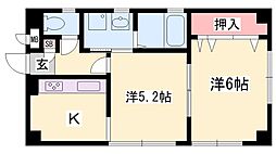タカラハイツ 1DKの間取図画像