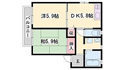 アンベル2 2Kの間取図画像