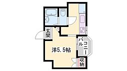 ジュネス城北新町2 1Kの間取図画像