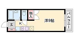 RinkyGarden ワンルームの間取図画像