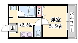 藤井ビル 1Kの間取図画像