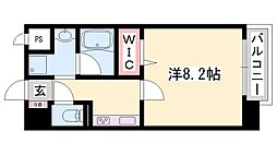 ドゥジェームパレー 1Kの間取図画像