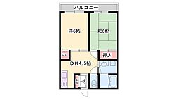 ハウス蔵 2DKの間取図画像
