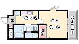 プチフォレ 1Kの間取図画像