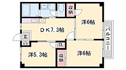 ファミール永和 3DKの間取図画像