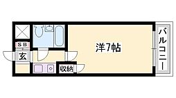 プレアール東加古川 1Kの間取図画像