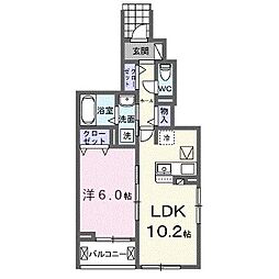 フォルトゥーナ 播磨 1LDKの間取図画像