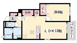 ベルアンジュ2 1LDKの間取図画像