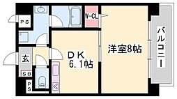 メゾンハピネス2 1DKの間取図画像