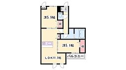 D-room五反田 2LDKの間取図画像
