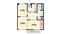 ニューシティーK&M 3DKの間取図画像