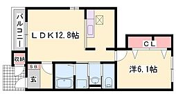 フェリシテ 1LDKの間取図画像