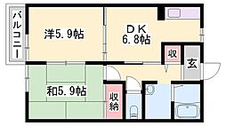 セフィラ東二見 2DKの間取図画像